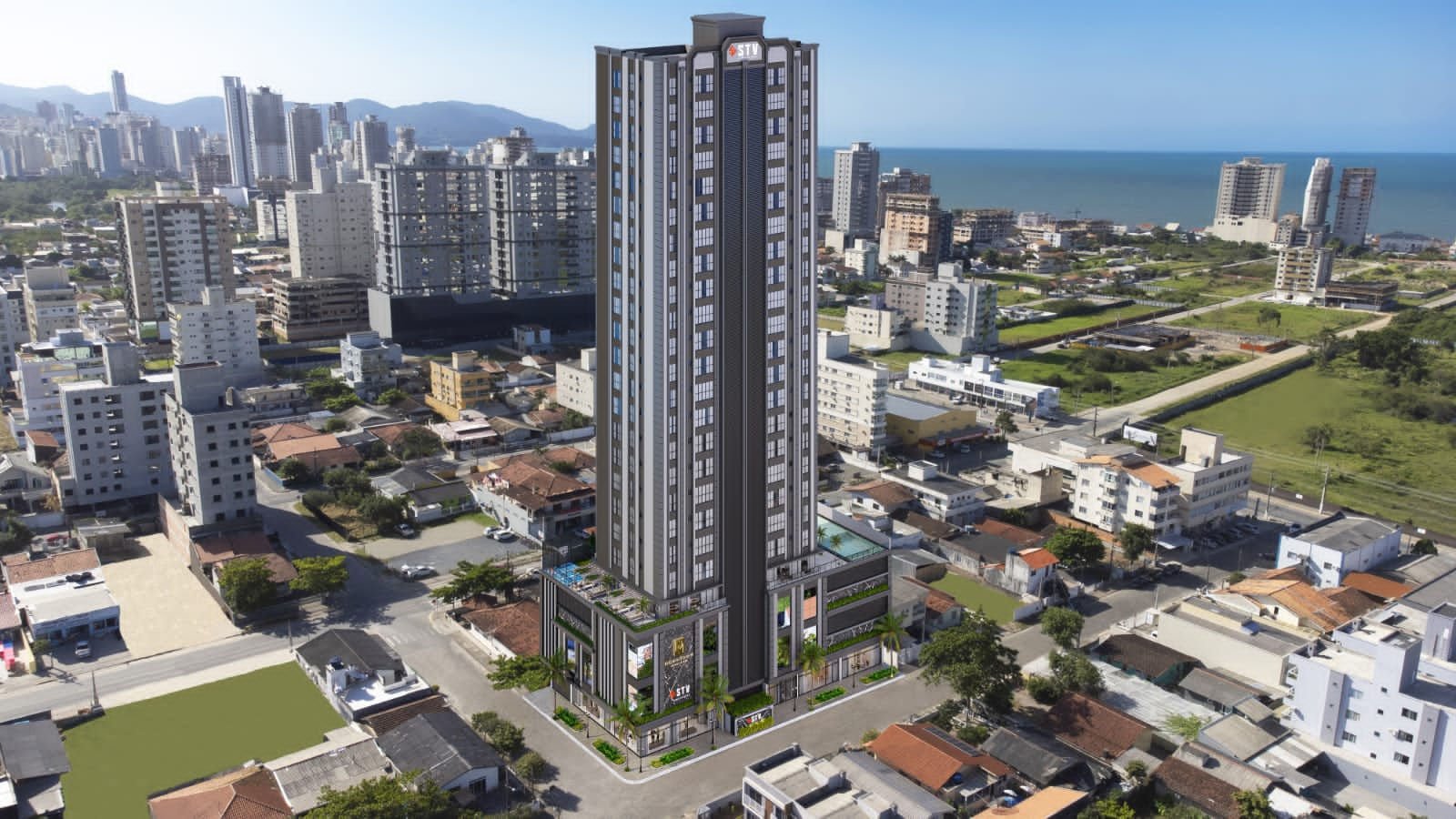 planta moderna do empreendimento downtown boulevard da construtora STV Construções
