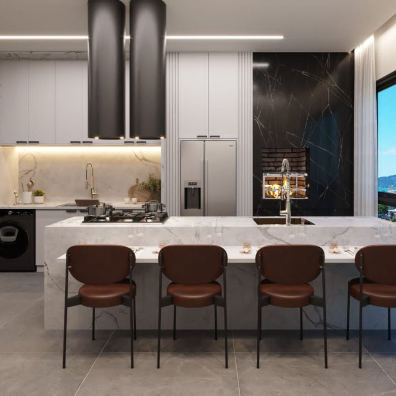 planta moderna do empreendimento downtown boulevard da construtora STV Construções