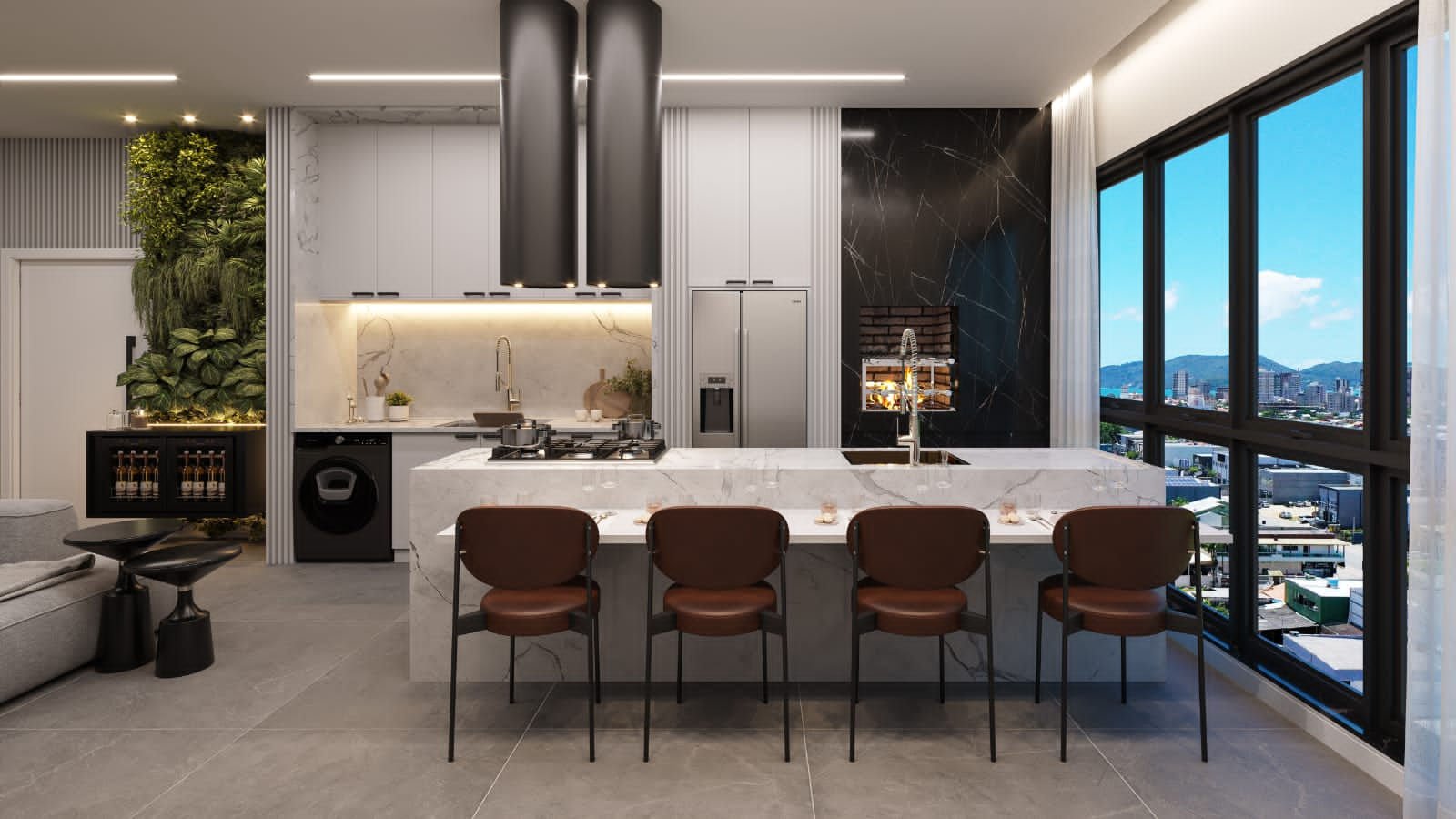 planta moderna do empreendimento downtown boulevard da construtora STV Construções